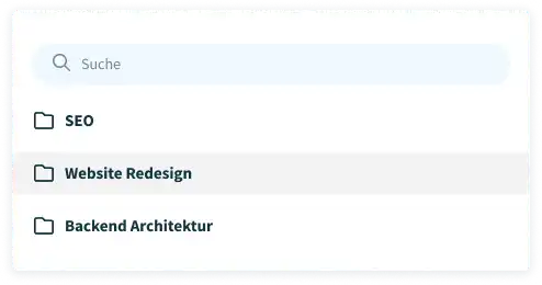 Rechnung Projektauswahl